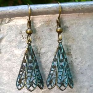 Handcrafted Turquoise Fairy Wing Earrings